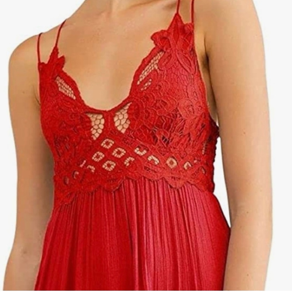 NWT Free People Adella Red Maxi Slip Dress - Picture 2 of 10